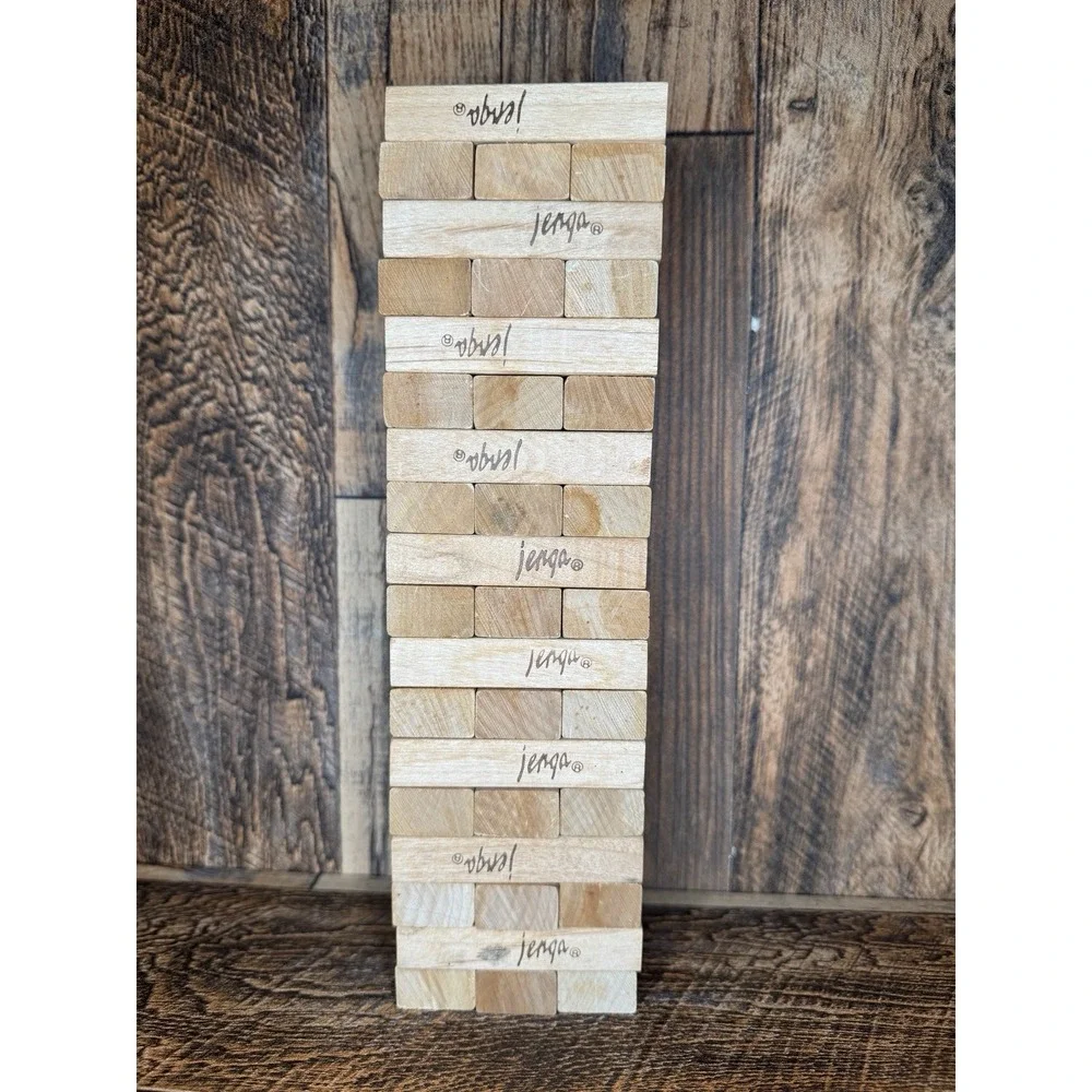 Vintage JENGA Classic Game 1986 Complete in Box 4793 Milton Bradley Wooden Block